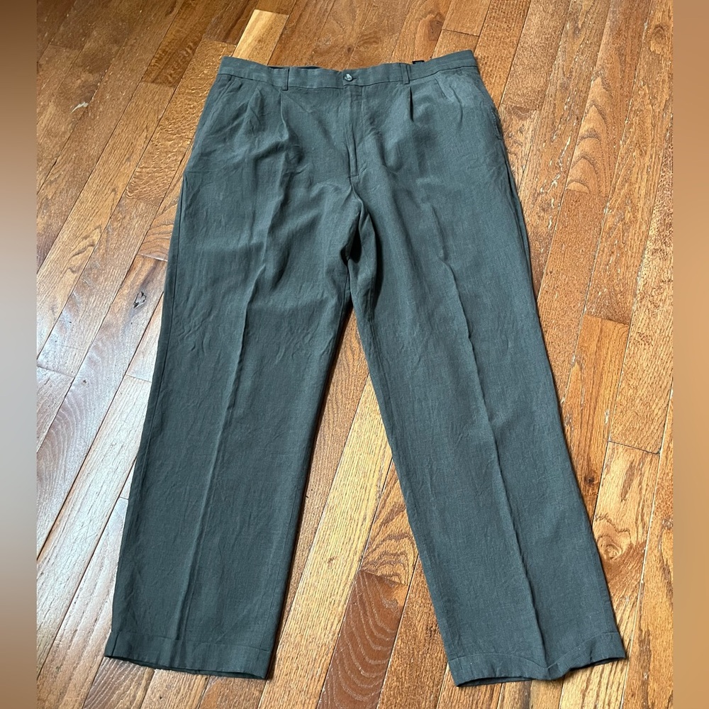 Men’s Claiborne Dress Pants, Dark Gray, 40 x 32